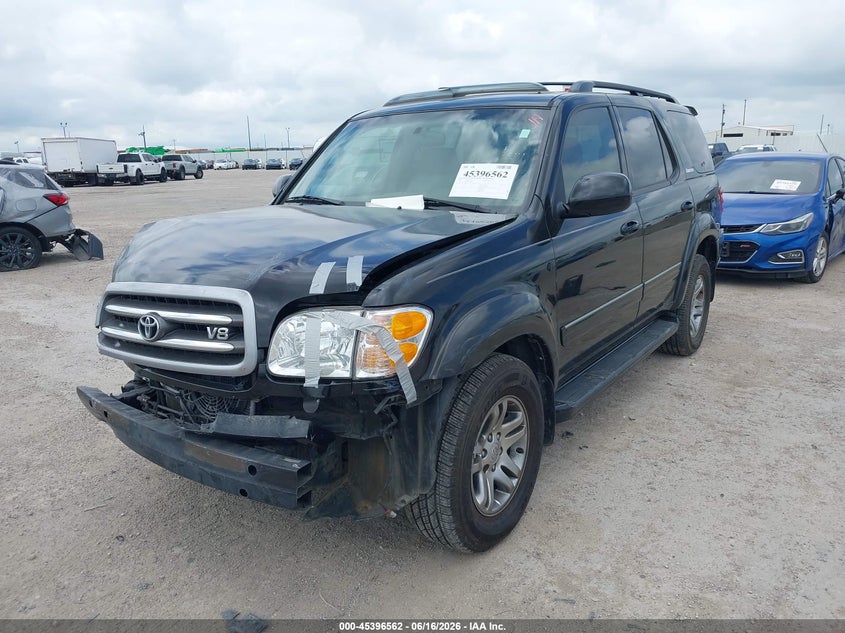 2003 Toyota Sequoia VIN 5TDZT38A93S202981 IAAI salvage auction — RIGHT FRONT, Salvage (Texas), sold $1,975 on 2026-07-08 (photo 2)