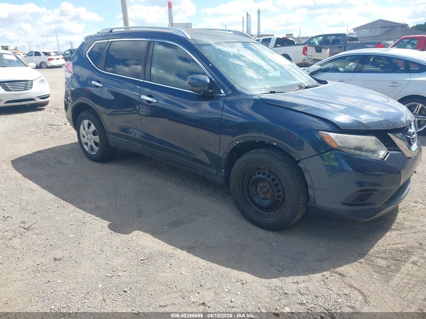 2016 Nissan Rogue VIN KNMAT2MV7GP632637 IAAI salvage auction — NORMAL WEAR, Rebuilt (Indiana), sold $575 on 2026-07-29 (photo 1)