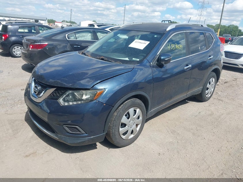 2016 Nissan Rogue VIN KNMAT2MV7GP632637 IAAI salvage auction — NORMAL WEAR, Rebuilt (Indiana), sold $575 on 2026-07-29 (photo 2)