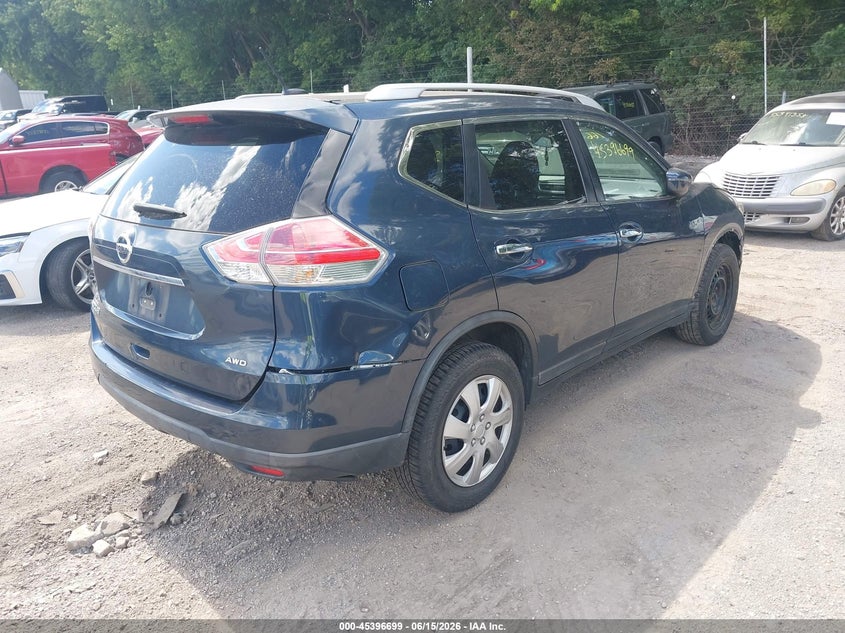 2016 Nissan Rogue VIN KNMAT2MV7GP632637 IAAI salvage auction — NORMAL WEAR, Rebuilt (Indiana), sold $575 on 2026-07-29 (photo 4)
