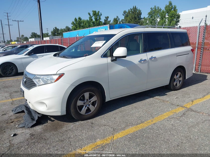 2017 Nissan Quest VIN JN8AE2KP1H9167555 IAAI salvage auction — FRONT END, Salvage (California), sold $1,050 on 2026-07-07 (photo 2)