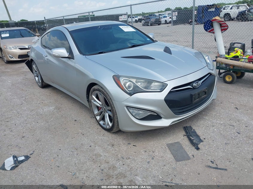 2013 Hyundai Genesis VIN KMHHU6KJ6DU108455 IAAI salvage auction — REAR END, Salvage (Texas), sold $1,825 on 2026-07-21 (photo 1)