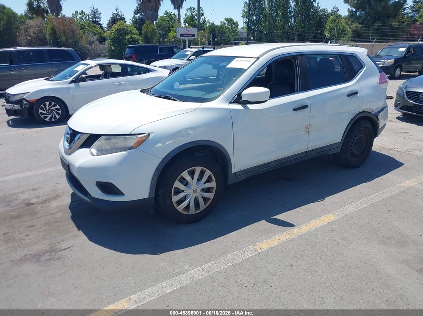 2016 Nissan Rogue VIN KNMAT2MV4GP688339 IAAI salvage auction — SIDE, Salvage (California), sold $1,300 on 2026-07-13 (photo 2)
