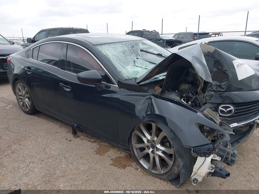 2014 Mazda 6 VIN JM1GJ1W50E1103621 IAAI salvage auction — FRONT END, Non-Repairable (Texas), sold $25 on 2026-07-21 (photo 1)
