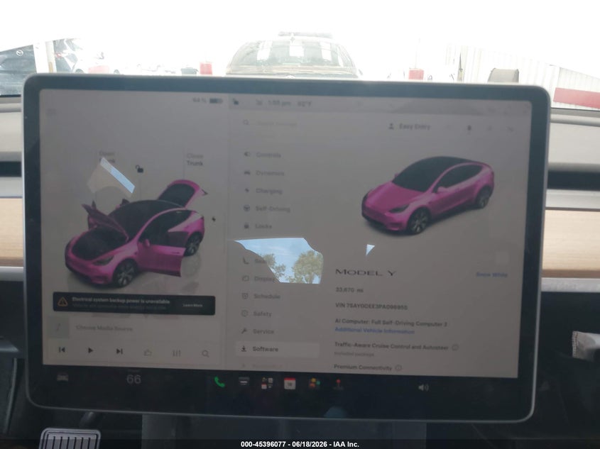 2023 Tesla Model y VIN 7SAYGDEE3PA096955 IAAI salvage auction — FRONT END, Salvage Title, sold $7,700 on 2026-07-23 (photo 7)