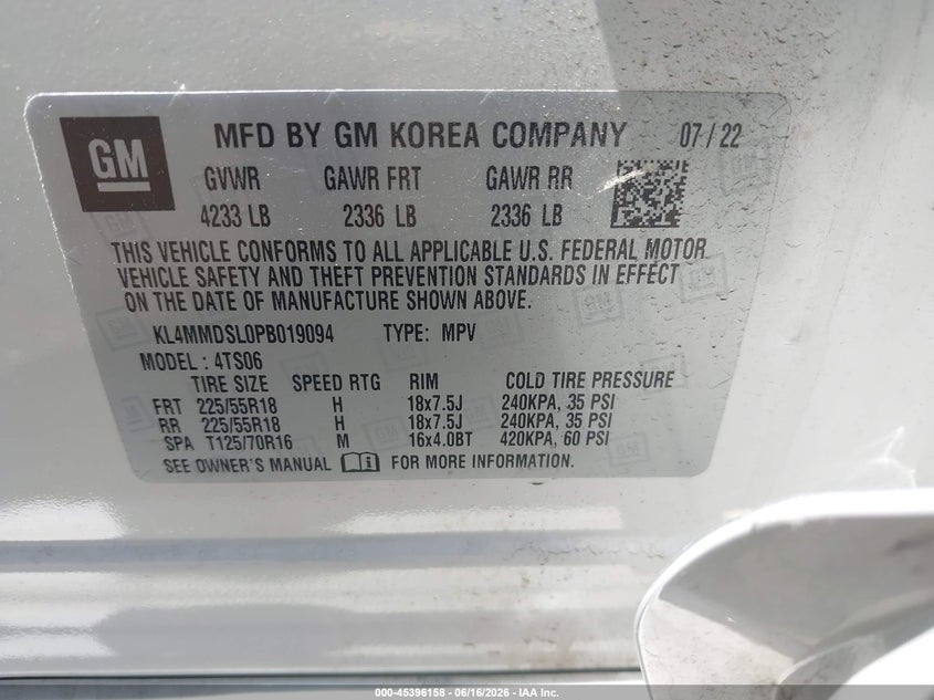 2023 Buick Encore gx VIN KL4MMDSL0PB019094 IAAI salvage auction — RIGHT FRONT, Salvage (Virginia), sold $4,250 on 2026-07-28 (photo 9)