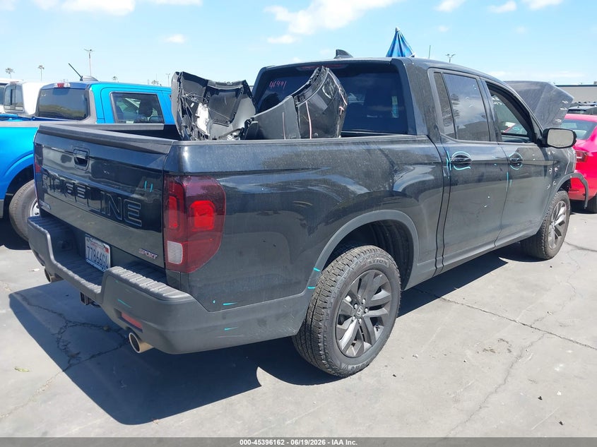 2025 Honda Ridgeline VIN 5FPYK3F18SB035024 IAAI salvage auction — RIGHT FRONT, Salvage Certificate (California), sold $13,300 on 2026-07-22 (photo 4)