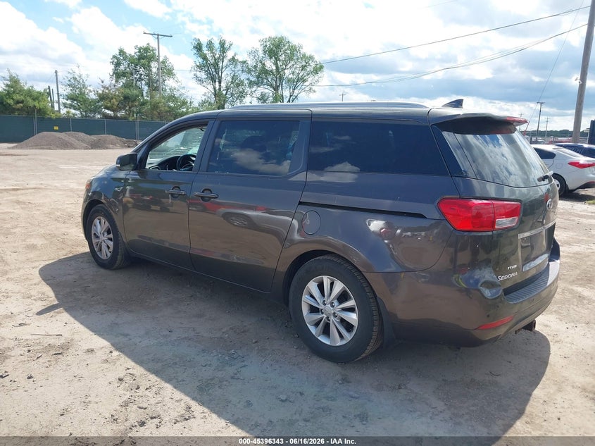 2017 Kia SEDONA VIN KNDMB5C12H6324721 IAAI salvage auction — FRONT END, Clear (Indiana), sold $5,100 on 2026-07-14 (photo 3)