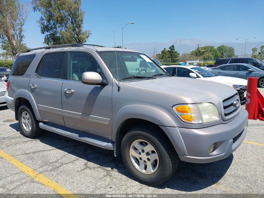 2001 Toyota Sequoia VIN 5TDZT38A71S049580 IAAI salvage auction — LEFT SIDE, Salvage (California), sold $925 on 2026-07-07 (photo 1)