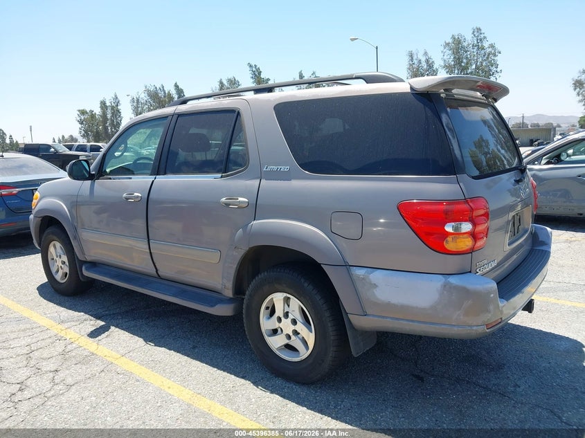 2001 Toyota Sequoia VIN 5TDZT38A71S049580 IAAI salvage auction — LEFT SIDE, Salvage (California), sold $925 on 2026-07-07 (photo 3)