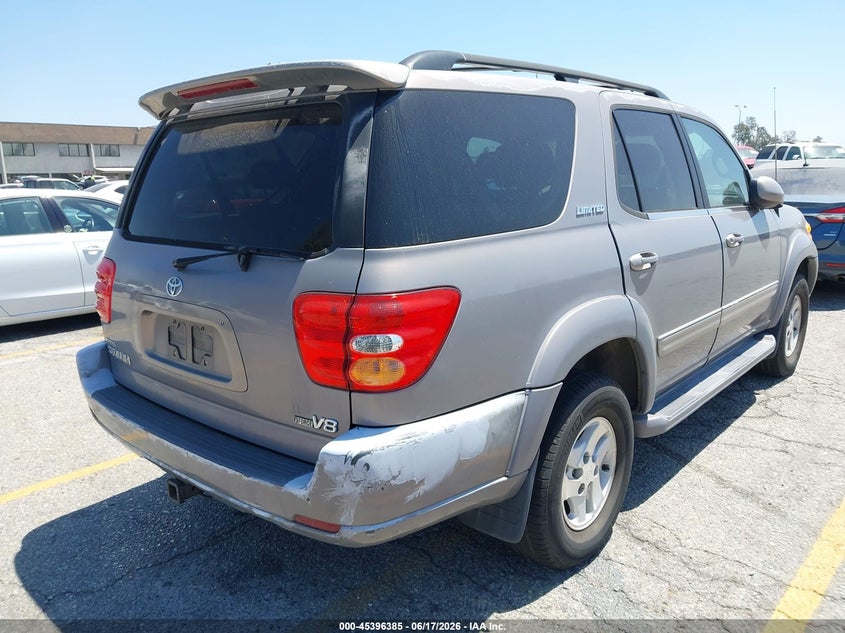 2001 Toyota Sequoia VIN 5TDZT38A71S049580 IAAI salvage auction — LEFT SIDE, Salvage (California), sold $925 on 2026-07-07 (photo 4)