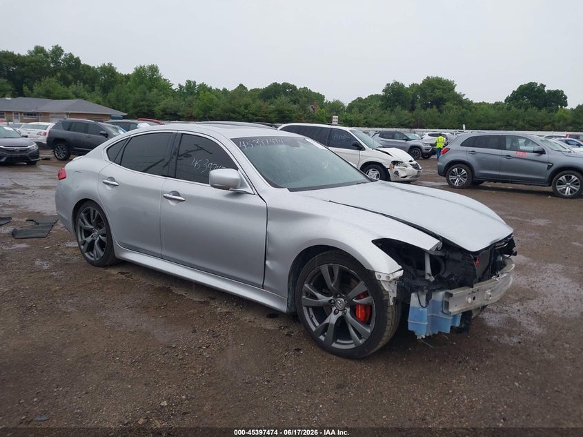 2013 Infiniti M VIN JN1BY1ARXDM604628 IAAI salvage auction — FRONT END, Clear (Indiana), sold $525 on 2026-07-28 (photo 1)