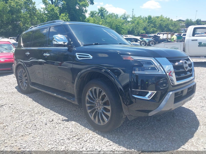 2023 Nissan Armada VIN JN8AY2CC8P9180532 IAAI salvage auction — LEFT SIDE, Salvage Title, sold $17,300 on 2026-07-23 (photo 1)