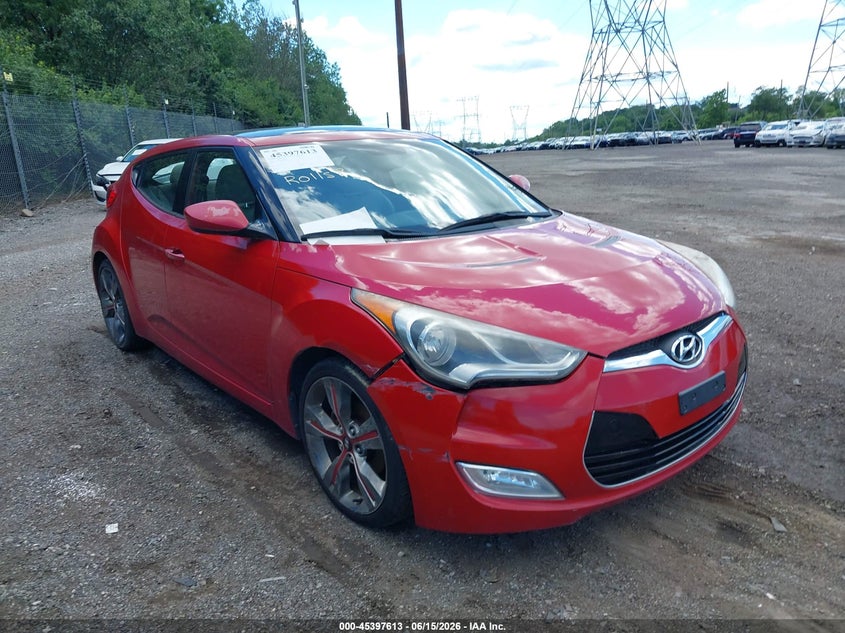 2012 Hyundai Veloster VIN KMHTC6AD0CU024901 IAAI salvage auction — NORMAL WEAR, Clear (Pennsylvania), sold $875 on 2026-07-10 (photo 1)