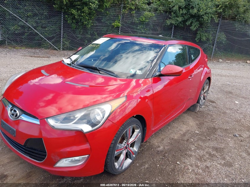 2012 Hyundai Veloster VIN KMHTC6AD0CU024901 IAAI salvage auction — NORMAL WEAR, Clear (Pennsylvania), sold $875 on 2026-07-10 (photo 2)