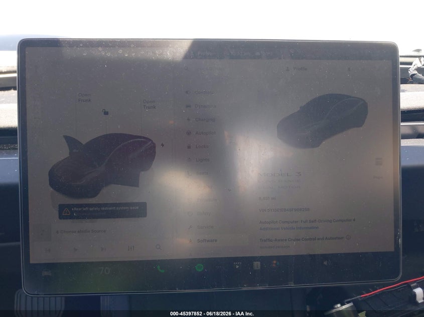 2025 Tesla Model 3 VIN 5YJ3E1EB4SF908258 IAAI salvage auction — ROLLOVER, Salvage Title, sold $4,650 on 2026-07-24 (photo 7)