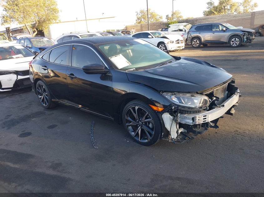 2021 Honda Civic VIN 2HGFC2F83MH515989 IAAI salvage auction — FRONT & REAR, Salvage Title, sold $6,600 on 2026-07-31 (photo 1)