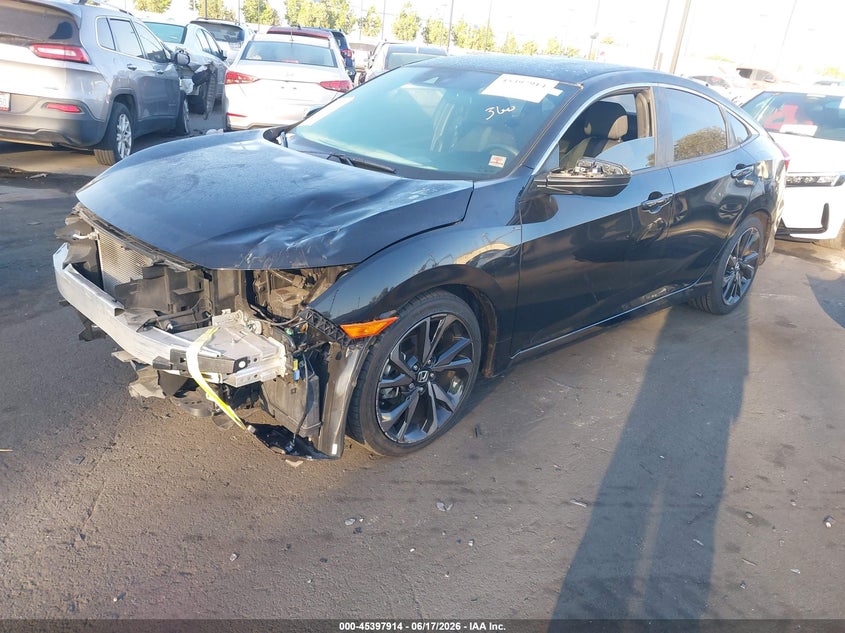 2021 Honda Civic VIN 2HGFC2F83MH515989 IAAI salvage auction — FRONT & REAR, Salvage Title, sold $6,600 on 2026-07-31 (photo 2)