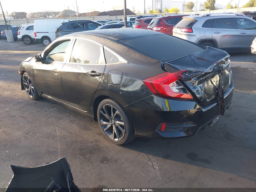 2021 Honda Civic VIN 2HGFC2F83MH515989 IAAI salvage auction — FRONT & REAR, Salvage Title, sold $6,600 on 2026-07-31 (photo 3)