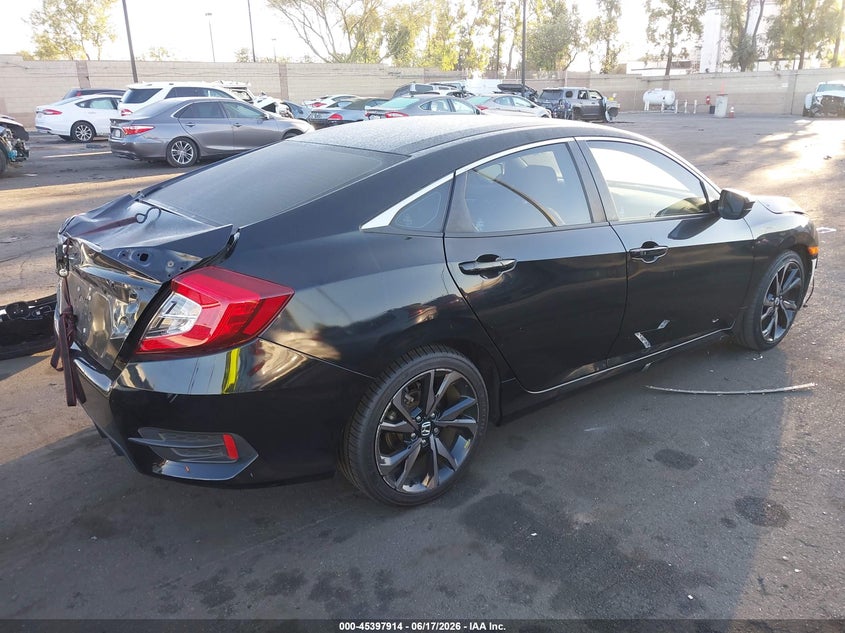 2021 Honda Civic VIN 2HGFC2F83MH515989 IAAI salvage auction — FRONT & REAR, Salvage Title, sold $6,600 on 2026-07-31 (photo 4)