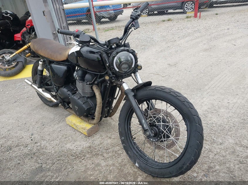 2015 Triumph motorcycle Bonneville VIN SMT910K12FT667722 IAAI salvage auction — FRONT END, Salvage (California), sold $300 on 2026-07-17 (photo 1)
