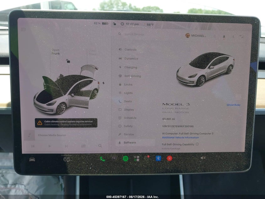 2019 Tesla Model 3 VIN 5YJ3E1EBXKF390186 IAAI salvage auction — FRONT END, Salvage (Idaho), sold $2,250 on 2026-07-22 (photo 7)