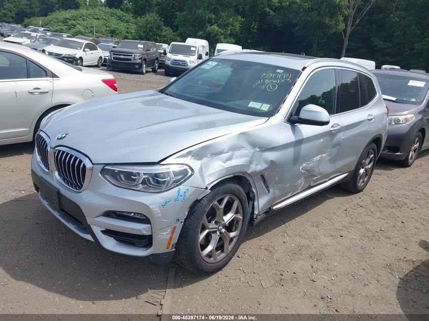 2021 BMW X3 VIN 5UXTY5C02M9G54256 IAAI salvage auction — LEFT SIDE, Mv-907A (New York), sold $9,800 on 2026-07-21 (photo 2)