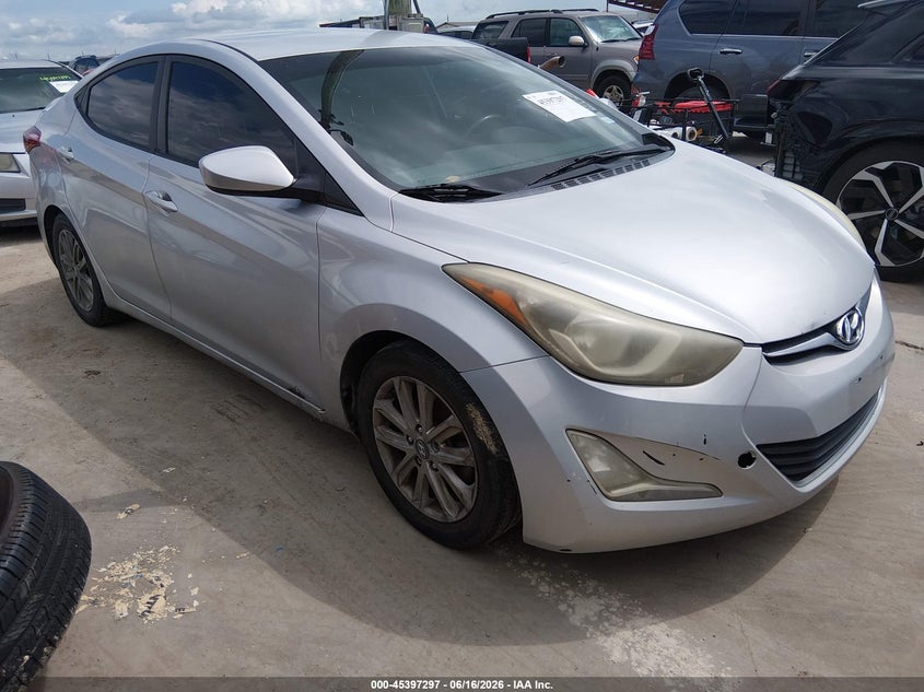 2015 Hyundai Elantra VIN KMHDH4AE4FU355570 IAAI salvage auction — REAR END, Nrc Lienholder Repossession Paperwork (Texas), sold $600 on 2026-07-14 (photo 1)
