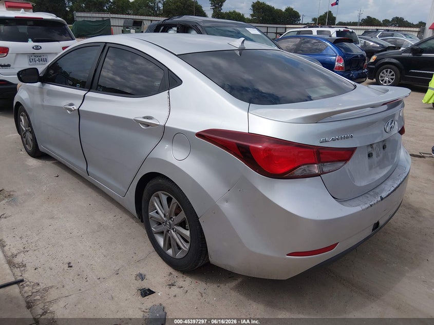 2015 Hyundai Elantra VIN KMHDH4AE4FU355570 IAAI salvage auction — REAR END, Nrc Lienholder Repossession Paperwork (Texas), sold $600 on 2026-07-14 (photo 3)