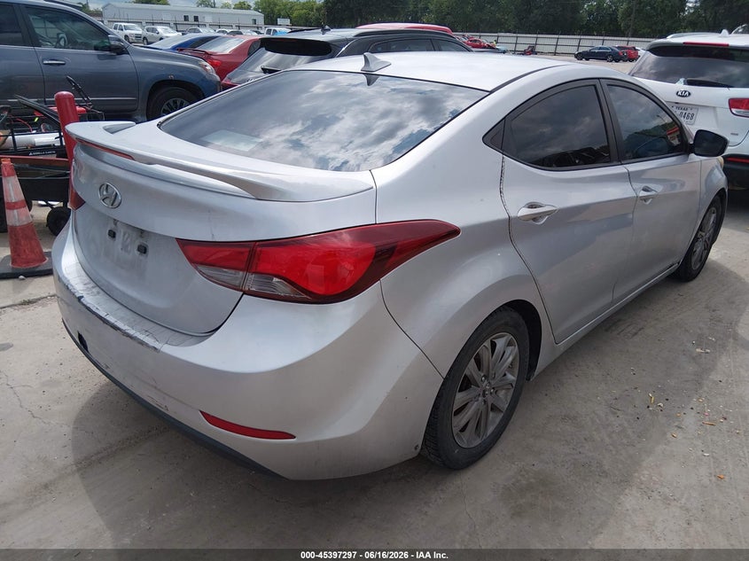 2015 Hyundai Elantra VIN KMHDH4AE4FU355570 IAAI salvage auction — REAR END, Nrc Lienholder Repossession Paperwork (Texas), sold $600 on 2026-07-14 (photo 4)