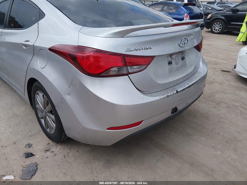 2015 Hyundai Elantra VIN KMHDH4AE4FU355570 IAAI salvage auction — REAR END, Nrc Lienholder Repossession Paperwork (Texas), sold $600 on 2026-07-14 (photo 6)