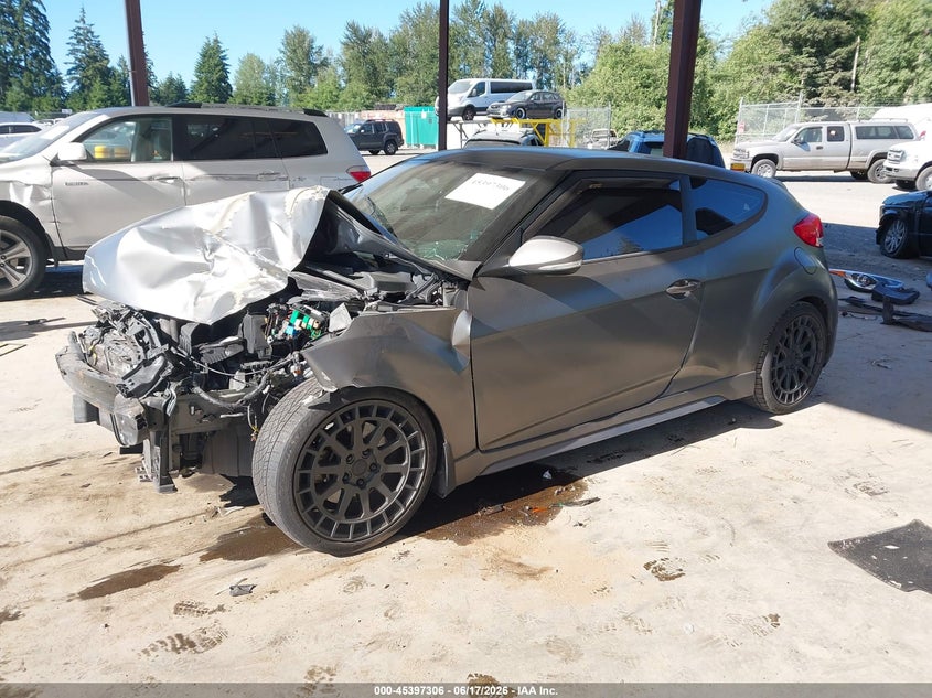 2016 Hyundai Veloster VIN KMHTC6AE1GU265459 IAAI salvage auction — FRONT & REAR, Bill Of Sale (Washington), sold $1,150 on 2026-07-15 (photo 2)
