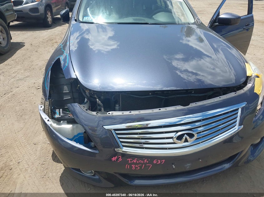 2011 Infiniti G37 VIN JN1CV6ARXBM352791 IAAI salvage auction — FRONT END, Salvage (Massachusetts), sold $425 on 2026-07-28 (photo 6)