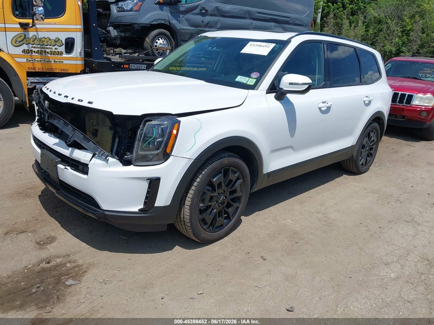 2022 Kia Telluride VIN 5XYP3DHCXNG261486 IAAI salvage auction — FRONT END, Mv-907A (New York), sold $9,975 on 2026-07-28 (photo 2)