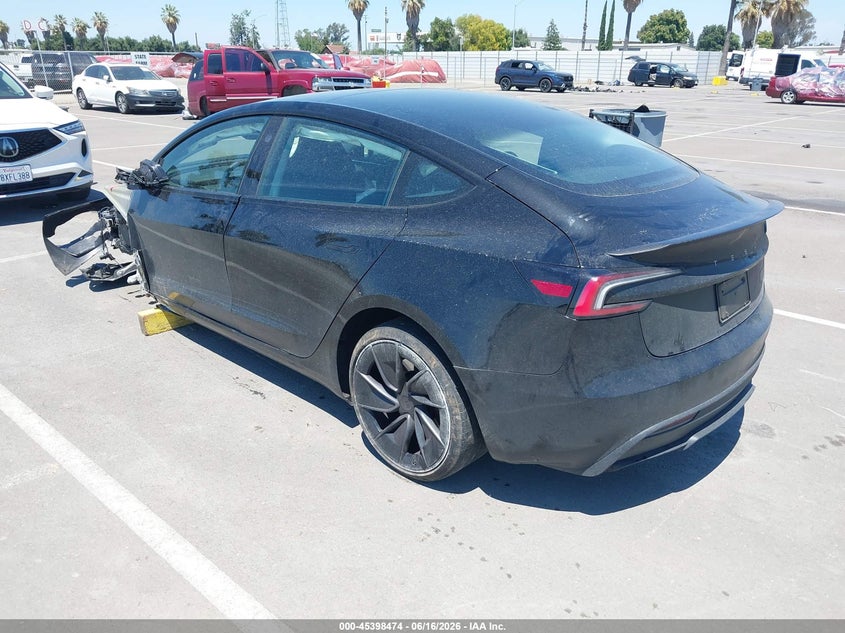 2025 Tesla Model 3 VIN 5YJ3E1ET6SF985335 IAAI salvage auction — LEFT FRONT, Salvage Title, sold $10,600 on 2026-07-21 (photo 3)