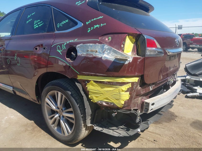 2015 Lexus Rx VIN JTJBK1BA8F2480877 IAAI salvage auction — LEFT REAR, Salvage - 75% Or Less (Maryland), sold $9,500 on 2026-07-14 (photo 6)