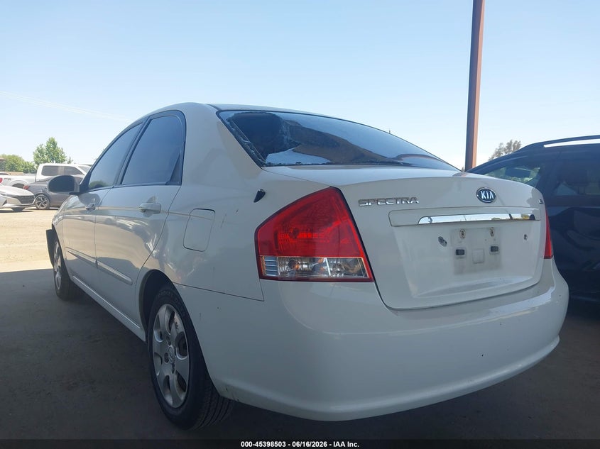 2009 Kia Spectra VIN KNAFE222895637057 IAAI salvage auction — LEFT FRONT, Salvage (California), sold $825 on 2026-07-07 (photo 3)