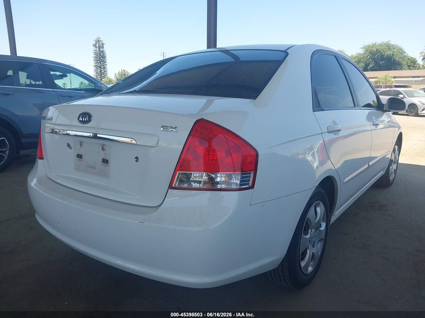 2009 Kia Spectra VIN KNAFE222895637057 IAAI salvage auction — LEFT FRONT, Salvage (California), sold $825 on 2026-07-07 (photo 4)