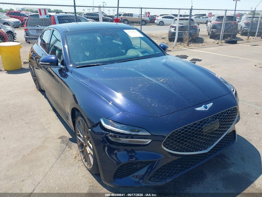 2023 Genesis G70 VIN KMTG54TE4PU106924 IAAI salvage auction — RIGHT SIDE, Salvage (California), sold $13,000 on 2026-08-27 (photo 1)