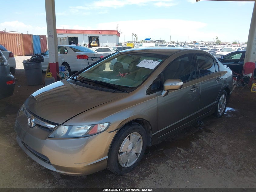 2007 Honda Civic hybrid VIN JHMFA36277S003640 IAAI salvage auction — FRONT END, Clear (Arizona), sold $25 on 2026-07-21 (photo 2)