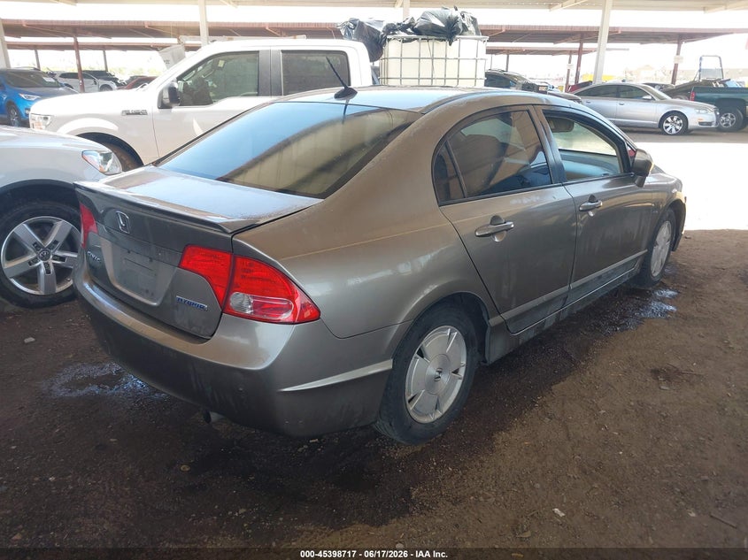 2007 Honda Civic hybrid VIN JHMFA36277S003640 IAAI salvage auction — FRONT END, Clear (Arizona), sold $25 on 2026-07-21 (photo 4)