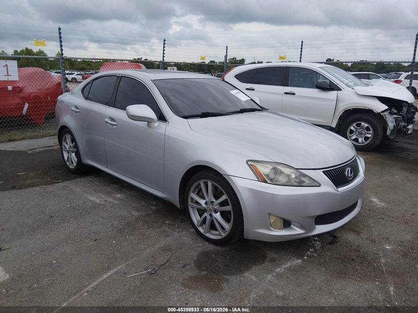 2006 Lexus Is VIN JTHBE262965008302 IAAI salvage auction — VANDALISM, Salvage (Louisiana), sold $1,500 on 2026-07-13 (photo 1)