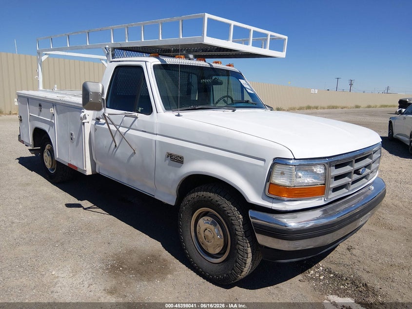 1992 Ford F350 VIN 2FDHF37G5NCA63516 IAAI salvage auction — LEFT FRONT, Salvage (California), sold $250 on 2026-07-09 (photo 1)