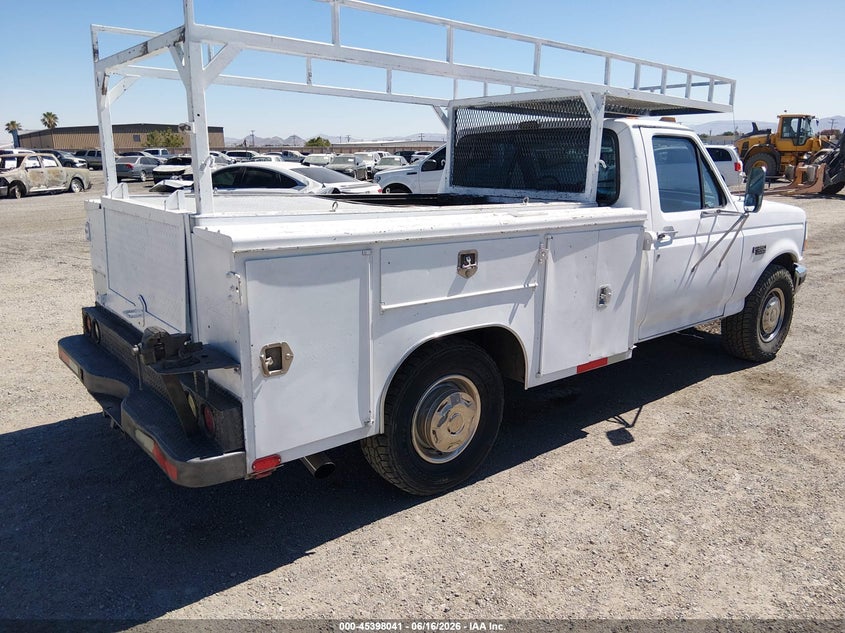 1992 Ford F350 VIN 2FDHF37G5NCA63516 IAAI salvage auction — LEFT FRONT, Salvage (California), sold $250 on 2026-07-09 (photo 4)