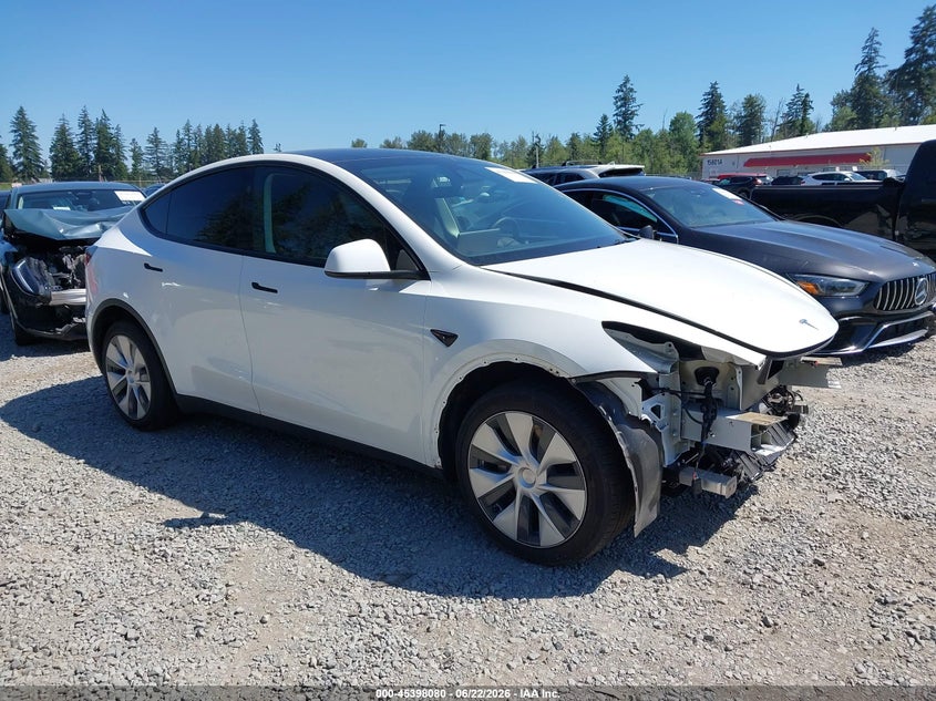 2023 Tesla Model y VIN 7SAYGDEE1PF825103 IAAI salvage auction — FRONT END, Salvage Title, sold $10,700 on 2026-07-16 (photo 1)
