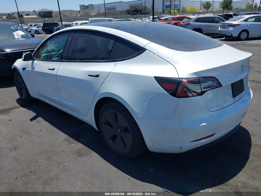 2023 Tesla Model 3 VIN 5YJ3E1EA4PF593041 IAAI salvage auction — RIGHT FRONT, Salvage Title, sold $8,950 on 2026-07-10 (photo 3)