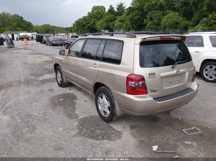 2006 Toyota Highlander VIN JTEEP21A660136982 IAAI salvage auction — FRONT END, Clear (Virginia), sold $1,050 on 2026-07-19 (photo 3)
