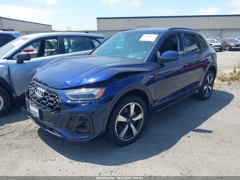 2022 Audi Q5 VIN WA1FAAFY1N2006003 IAAI salvage auction — RIGHT FRONT, Salvage Certificate (California), sold $3,750 on 2026-07-08 (photo 2)