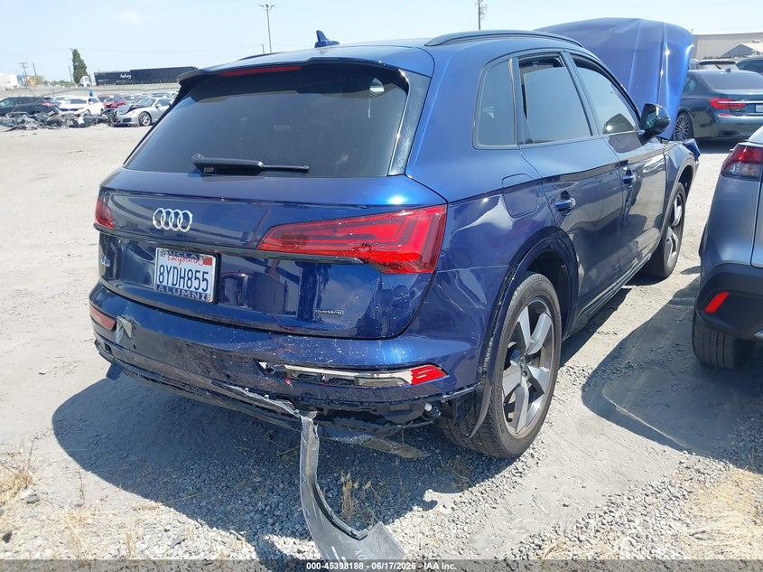 2022 Audi Q5 VIN WA1FAAFY1N2006003 IAAI salvage auction — RIGHT FRONT, Salvage Certificate (California), sold $3,750 on 2026-07-08 (photo 4)