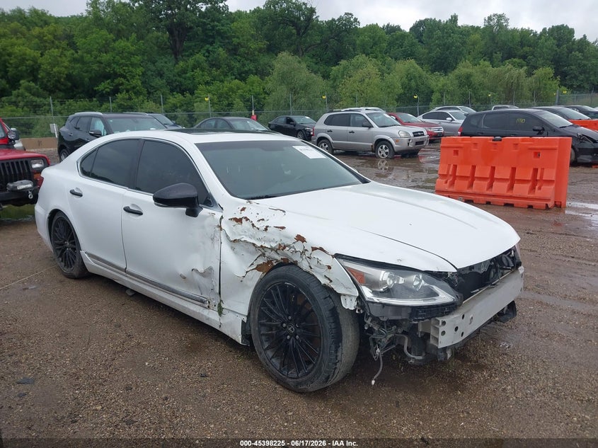 2015 Lexus Ls VIN JTHBL5EF2F5136263 IAAI salvage auction — FRONT END, Salvage (Texas), sold $1,600 on 2026-07-29 (photo 1)